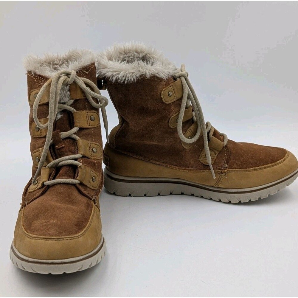 Sorel Cozy Joan Womens 8.5 Elk Brown Suede Winter Waterproof Boot NL2745